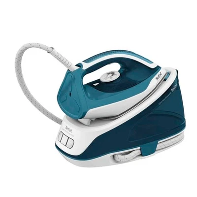 Tefal Dampfbügelstation Dampfbügeleisen Express Essential Keramik Weiss Blau NEU - Bild 1 von 4