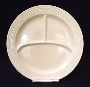 Vintage Fiesta Homer Laughlin Older HLC Grill Plate 3 Sections Ivory 10.5" USA - Picture 1 of 8