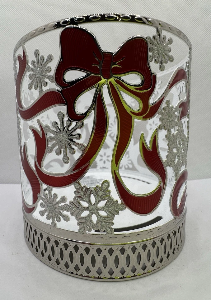 Bath & Body Works Navidad Arco Rojo Copo de Nieve 3 Mechas Candelabro Manga Foto 1 de 1