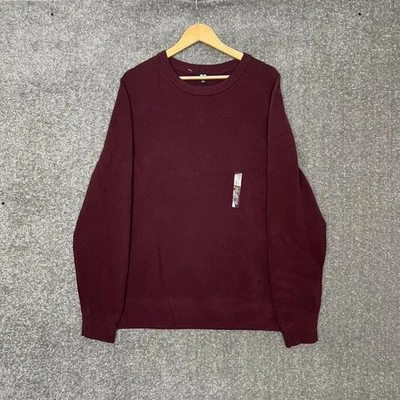 Sudadera Uniqlo Para Hombre Roja Cuello Redondo Nueva Con Etiquetas Talla Extra Grande Foto 1 de 4
