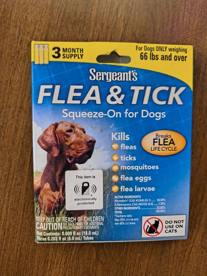 Suministro de 3 meses para apretar pulgas y garrapatas del sargento para perros que pesan 66+ libras Foto 1 de 1