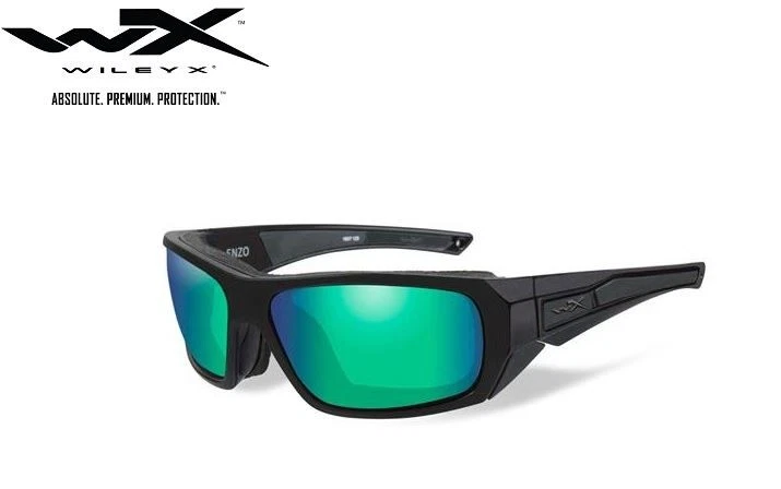 Gafas de sol Wiley X Enzo polarizadas con lentes espejadas esmeralda, marco negro mate CCENZ07 Foto 1 de 4