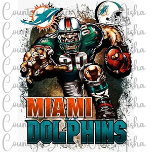 Sublimation Print Dolphins Football Ready To Press Paper Ink Heat Transfer - Picture 1 of 1