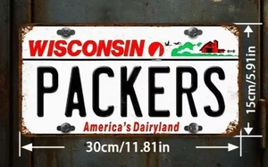 Green Bay Packers Metal Auto Tag License Plate, Approx. 6x12 Inch - Picture 1 of 4