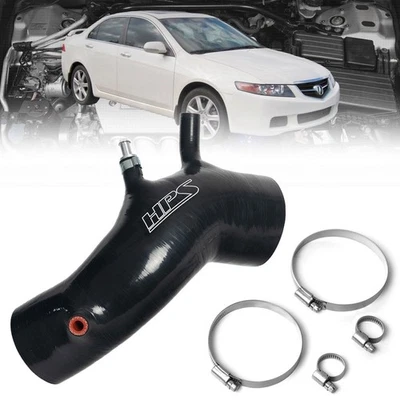 Kit de manguera de admisión de aire de silicona negra HPS para 04-08 Acura TSX CL9 2,4 L Foto 1 de 4