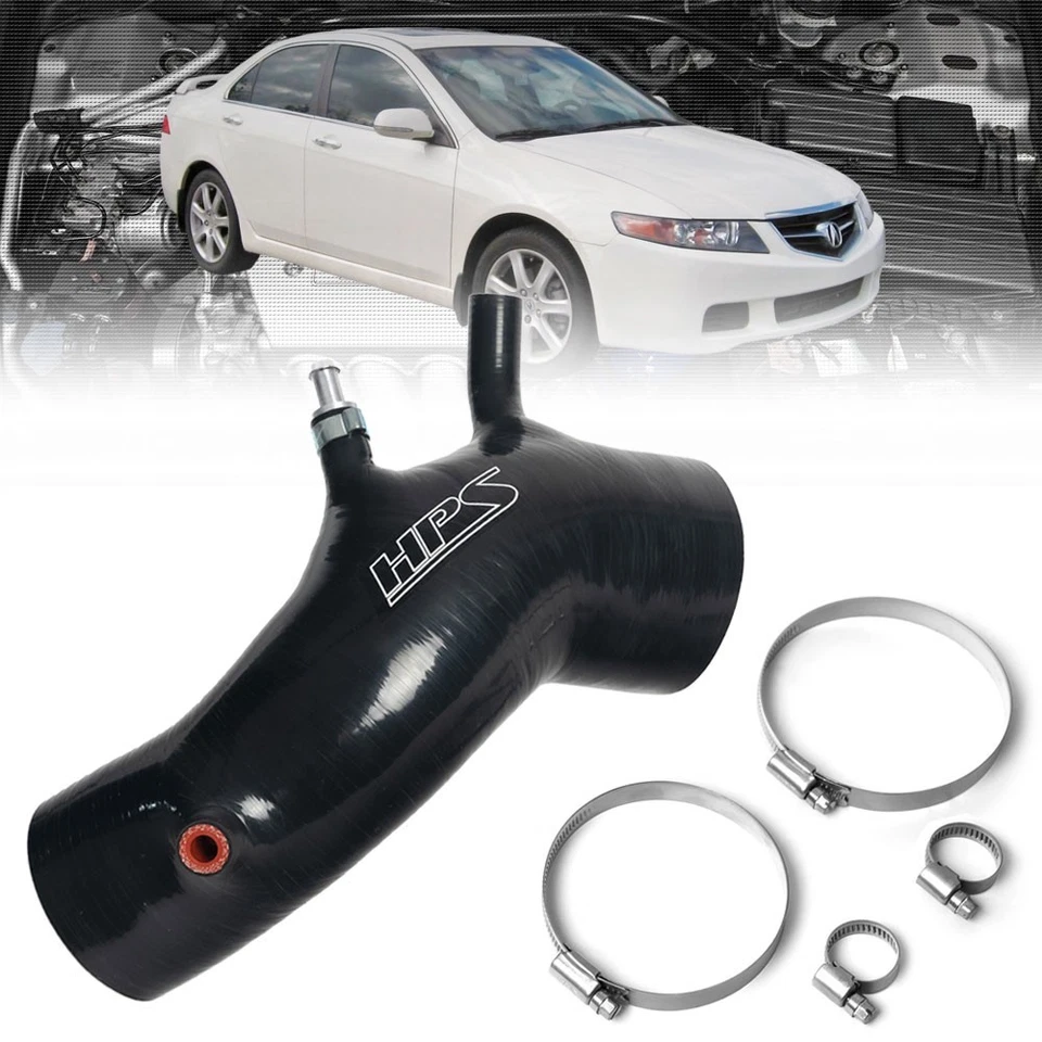 Kit de manguera de admisión de aire de silicona negra HPS para 04-08 Acura TSX CL9 2,4 L Foto 1 de 4