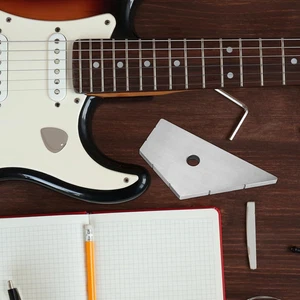 Herramienta de nivelación de puntos de traste de guitarra Fret Kisser herramienta de luthier de acero inoxidable para bajo - Imagen 1 de 6