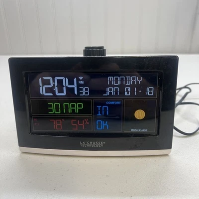 Reloj despertador de proyección WiFi La Crosse Technology C82929-INT con AccuWeather... Foto 1 de 4
