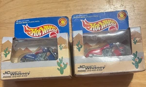 2 Hot Wheels SCORCHIN' SCOOTERS, JC Whitney, Red & Blue, Special Edition, 1999 - Picture 1 of 8