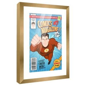 Comic Frame for Golden Age Comics - Bronze Wood with White Mat, 18 Frame Sizes - Picture 1 of 24