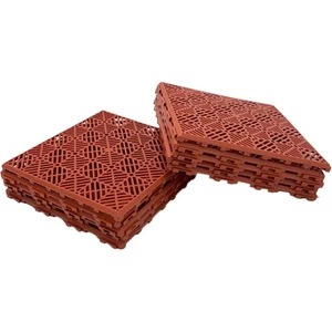 Stepping Stone Garden Walkway Stomp Outdoor Lawn Tile Patio Red 5pc 30 x 30cm - Picture 1 of 9