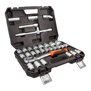 32pc 1/2" Dr.  Metric Socket Set Auto Mechanic Household Chrome Vanadium Steel - Picture 1 of 3