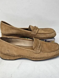 Zapatos planos mocasines Nurture para mujer girasol de cuero marrón sin cordones acolchados 7,5 M - Imagen 1 de 7