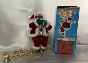 Christmas Climbing Santa Claus Animated Musical Hanging On Chain Christmas Music - Picture 1 of 10