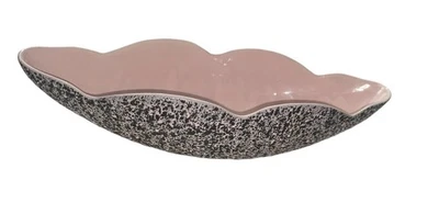 Shawnee Pottery Kenwood 15" Long Confetti Console Bowl Planter Pink Black 1950  - Image 1 of 4