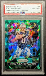 ROB GRONKOWSKI Auto 2015 Panini Green Cracked Ice Prizm PSA Auténtico SP/25 - Imagen 1 de 7
