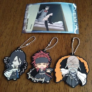 Bleach Rukia Rubber Keychain Set of 3 Card Character Jewelry Used - Picture 1 of 6