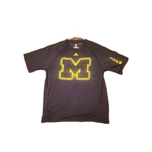 ADIDAS UNIVERSITY MICHIGAN WOOLVERINES FOOTBALL CLIMALITE T-SHIRT BLAU LARGE - Bild 1 von 5