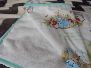 Peter Rabbit Cot Blanket White Minkee Dot Back Large Size 100cm x 120cm - Picture 1 of 9
