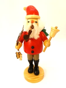 Gahlenz Erzgebirge ahumador Papá Noel con campana roja *rareza* NUEVO & EMBALAJE ORIGINAL - Imagen 1 de 2