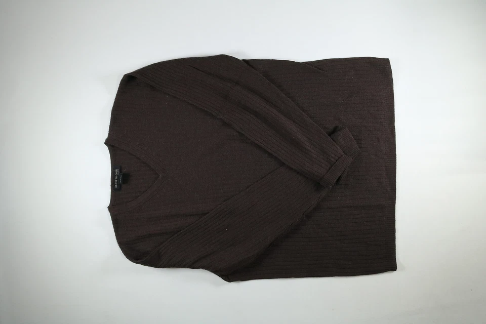 Мужской шерстяной свитер Kenneth Cole коричневый размер XL б/у в отличном состоянии - Изображение 1 из 4