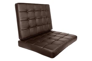 Cuscini in vera pelle/match marrone espresso scuro per sedia stile padiglione - Foto 1 di 6