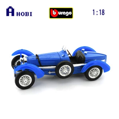 Bburago 1:18 Scale 1934 Bugatti Type 59 Diecast Model Car Two Tone Blue - Image 1 of 2