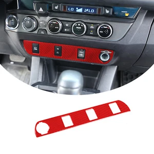 Borde interruptor de botón de encendedor de cigarrillos de fibra de carbono rojo para Toyota Tacoma 2015-22 - Imagen 1 de 12