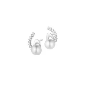 Orecchini Donna KIOTO 397B in Oro 18kt con Diamanti e Perle da 6 mm - Imagen 1 de 2