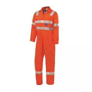 WS WORKWEAR Men's LW Hi-Vis Drill Coverall with Reflective Tape | Orange - Picture 1 of 36