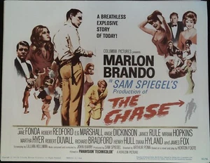 The Chase Lobby Title Card 1966 Marlon Brando, Jane Fonda, Robert Redford! - Foto 1 di 1