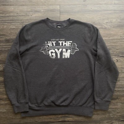 Everlast Sport Hit The Gym 套衫运动衫深希瑟灰色男式大号二手状况完好 — 第 1/4 张图片