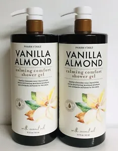 2-Pack Pharm to Table ~ Vanilla Almond Calming Comfort Shower Gel 32 fl oz Each - Picture 1 of 2