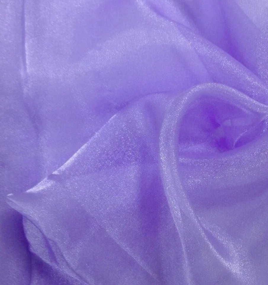 Lilac  Crystal Organza Fabric 60” Width Sold By The Yard - Image 1 of 1