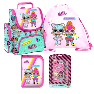 L.O.L LOL Surprise 4 Teile Set Tornister Ranzen Schulranzen Tasche Federmappe