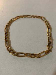 Vintage Fully Hallmarked 9ct Yellow Gold Figaro Link Bracelet 18 cm / 7.086" - Picture 1 of 9