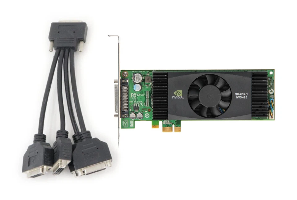 PNY NVIDIA Quadro NVS420 512MB PCIE x1 VCQ420NVS-X1-DVI-PB NVS 420 - Image 1 of 2
