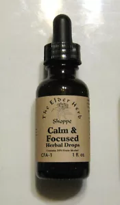 Calm & Focused Herbal Drops -Natural -1 oz - Anxiety - Concentration - Insomnia - Picture 1 of 4
