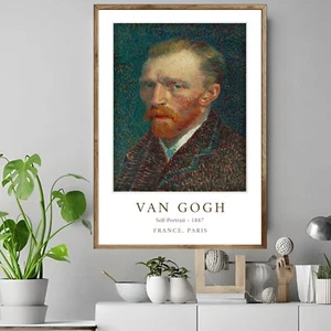 Póster de reproducción mural de exposición impreso 01 autorretrato de Vincent Van Gogh - Imagen 1 de 2