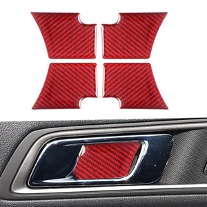 4Pcs Red Carbon Fiber Car Door Handle Bowl Trim Cover  For Ford Explorer 2013-19 - Picture 1 of 10