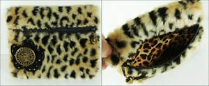 Kunstfell Reißverschluss Etui Ausweis Münze Kreditkarten Halter Geldbörse Tiermotiv Kleingeld OOAK - Bild 1 von 6