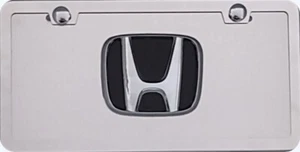 HONDA 3D CHROME BLACK/RED /BLUE LOGO NOVELTY PLATE + FREE KEY CHAIN - Picture 1 of 5