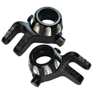 Brazos de nudillos delanteros GPM aluminio 7075-T6 negros: trineo Traxxas 1/8 4x4 Foto 1 de 4