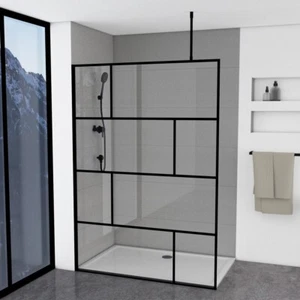 Dusche Walk In Dusche begehbare Dusche 140 x 195 cm - inkl. Deckenhalterung - Bild 1 von 2