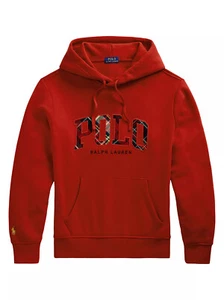 $198 Polo Ralph Lauren The RL Fleece Plaid-Logo Hoodie, Red, 2XB - Picture 1 of 3