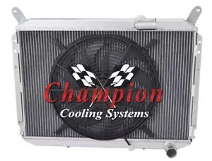 AR Champion 2 Row Radiator W/ 16" Fan for 1984 - 1989 Nissan 300ZX V6 Engine - Picture 1 of 9