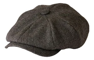 Gorra De Botón De Mezcla De Lana Gris Carbón Shelby - Gamble & Gunn - Foto 1 di 8