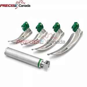 Nuovo set laringoscopio Mac in fibra ottica (luce LED) bianco set di 5 - Foto 1 di 3