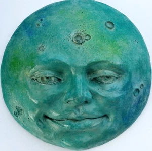 Signierte Original Volkskunst Vollmond Wandskulptur, Handarbeit & Sammlerstück - Bild 1 von 12