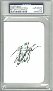 HIDEKI MATSUYAMA SIGNED AUTOGRAPH PSA/DNA SLABBED AUGUSTA SCORECARD 2021 MASTERS - Picture 1 of 1
